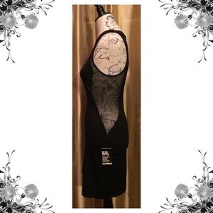Express Sheer Panel Black Dress